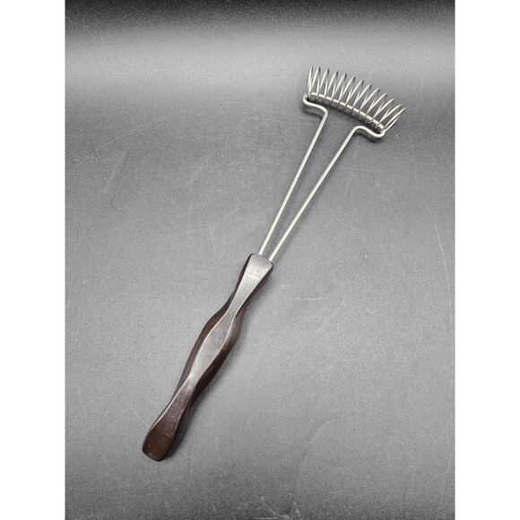 Cutco Whisk Mix Stir Stainless Coil Gravy Sauce Egg Beater Brown Swirl Handle - Picture 1 of 2